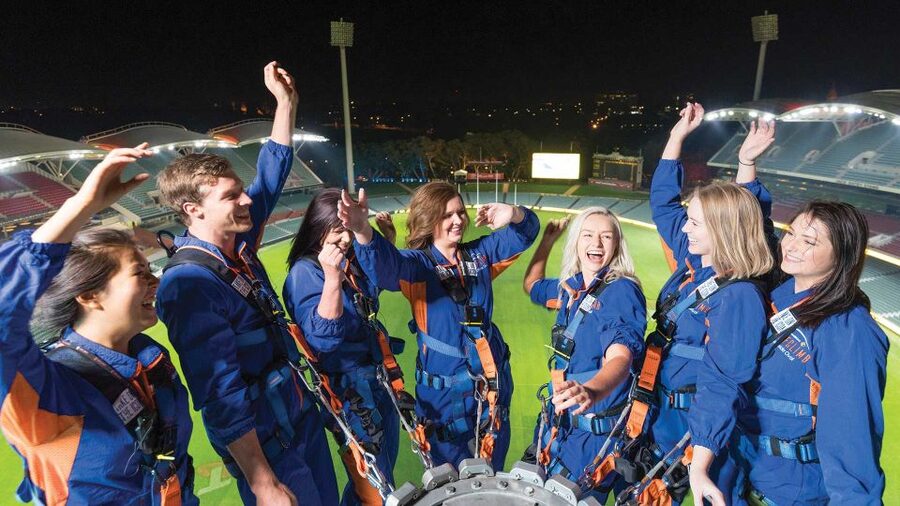 Adelaide: Adelaide Oval Night Roof Climb with Drink - Checking in at the South Gate