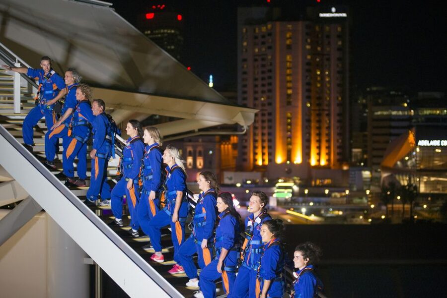 Adelaide: Adelaide Oval Night Roof Climb with Drink - The Western Stand rooftop route