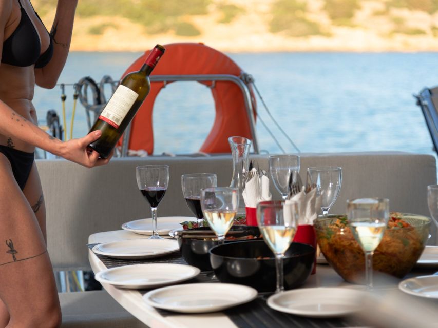 Agios Nikolaos All-inclusive Catamaran Cruise & Water Toys - Spinalonga from the water