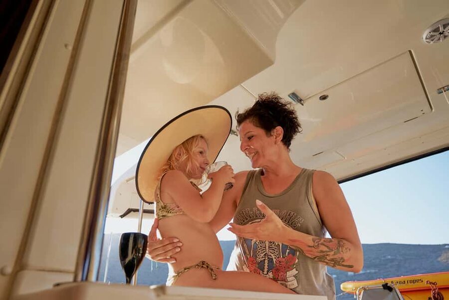 Agios Nikolaos All-inclusive Catamaran Cruise & Water Toys - The ride back to Agios Nikolaos