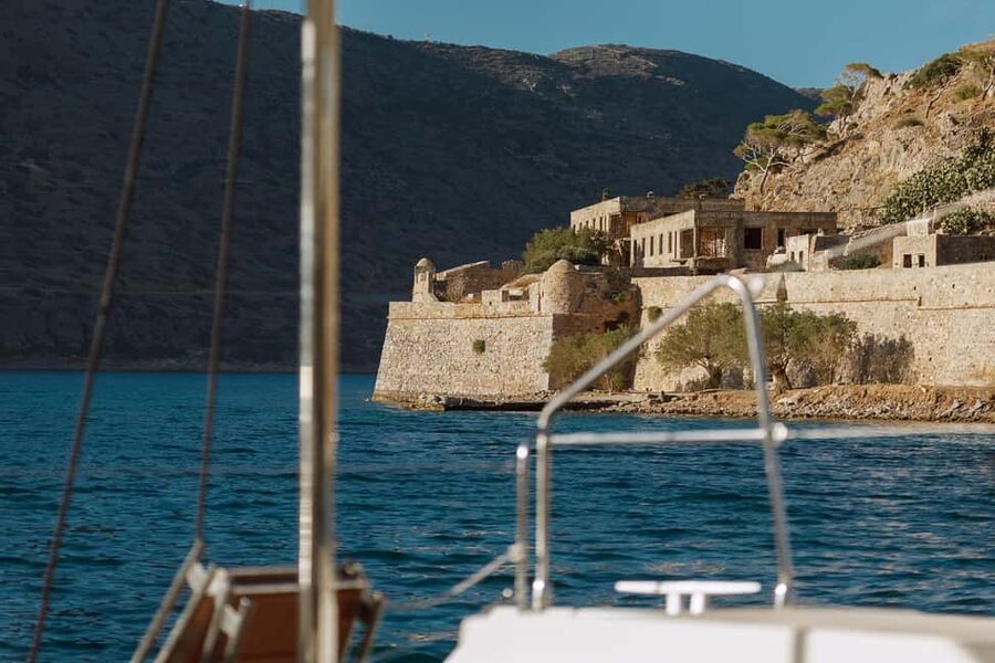 Agios Nikolaos All-inclusive Catamaran Cruise & Water Toys - Setting out from Agios Nikolaos