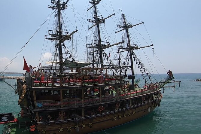 Alanya Catamaran Boat Tour with Lunch, Soft Drinks & Transfer - Swimming and lunch near Cleopatra Beach