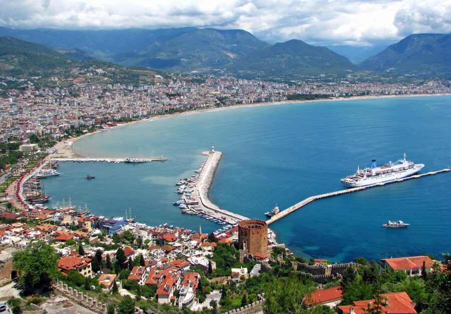 Alanya: Pirate Boat Tour with Unlimited Soft Drinks & Lunch - Alanya’s castle shore and the shipyard