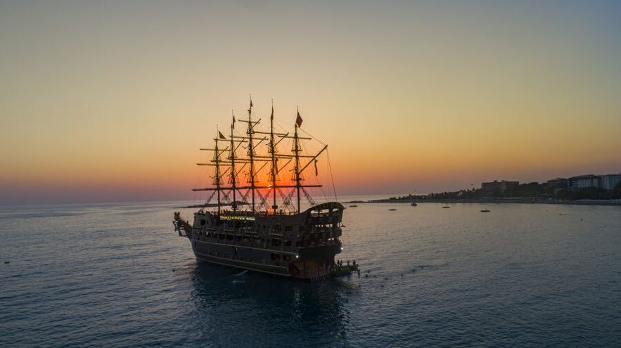 Alanya: Sunset Cruise and Party Boat - Leaving Alanya Harbor Near Sunset