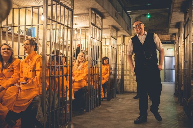 Alcotraz Prison Cocktail Experience in Liverpool - Willy, Gill, Cassidy, and the Warden