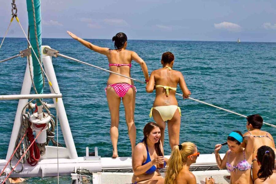 Altea: Catamaran Party Boat - The swim stop near Altea