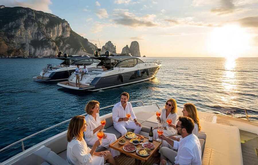 Amalfi Coast: Romantic Sunset Cruise with Music & Cocktails - Swimming and snorkeling in the evening