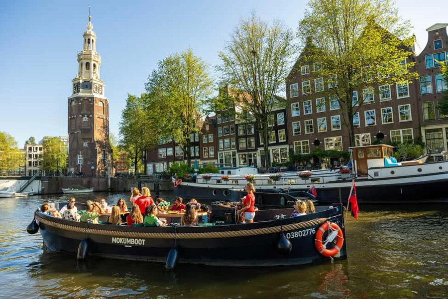 Amsterdam: Guided Open Boat Cruise Unlimited Drinks Option - The Magere Brug and Amsterdam’s Famous Canal Ring