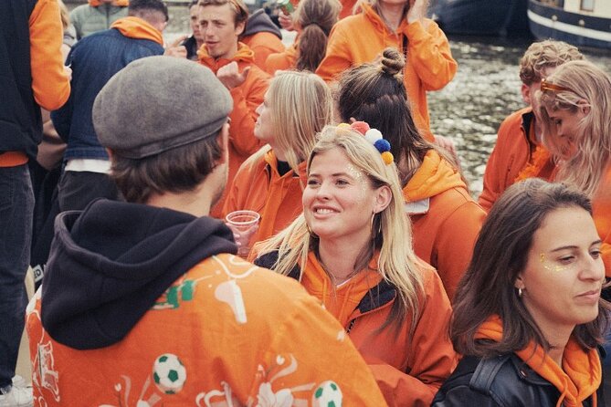 Amsterdam King’s Day Boat Party with Unlimited Drinks 2026 - A small group, but still a party atmosphere