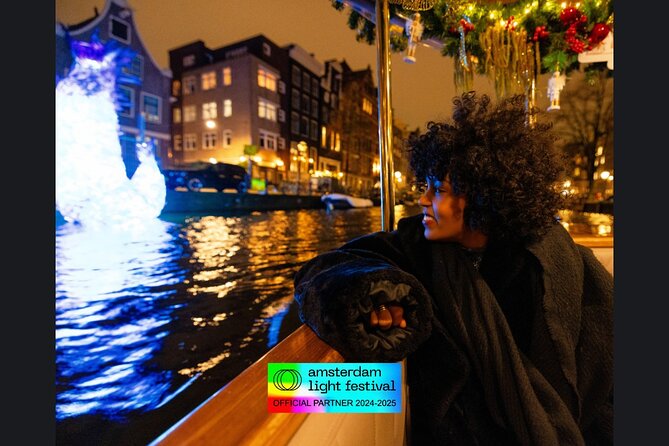 Amsterdam Light Festival: Cruise Unlimited Drinks & Bite option - A 75-Minute Route with Real City Sights