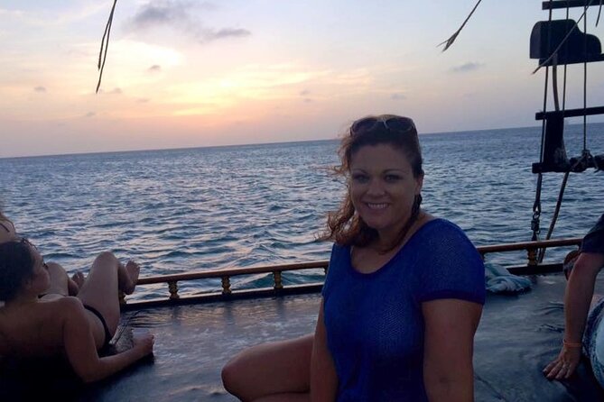 Aruba Sunset Jolly Pirate Sail with Open Bar - The rope swing and anchored swimming stop