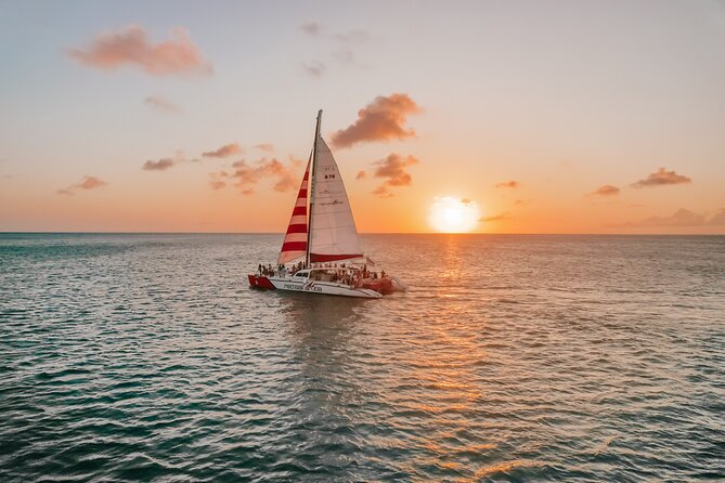 Aruba Sunset Sail with Appetizers and Open Bar - Finding a good place on the catamaran