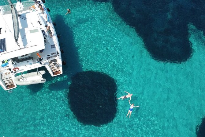 Athens Riviera Catamaran tour with fresh Meal Drinks and Swimming - The second swim near Prasoniso Island