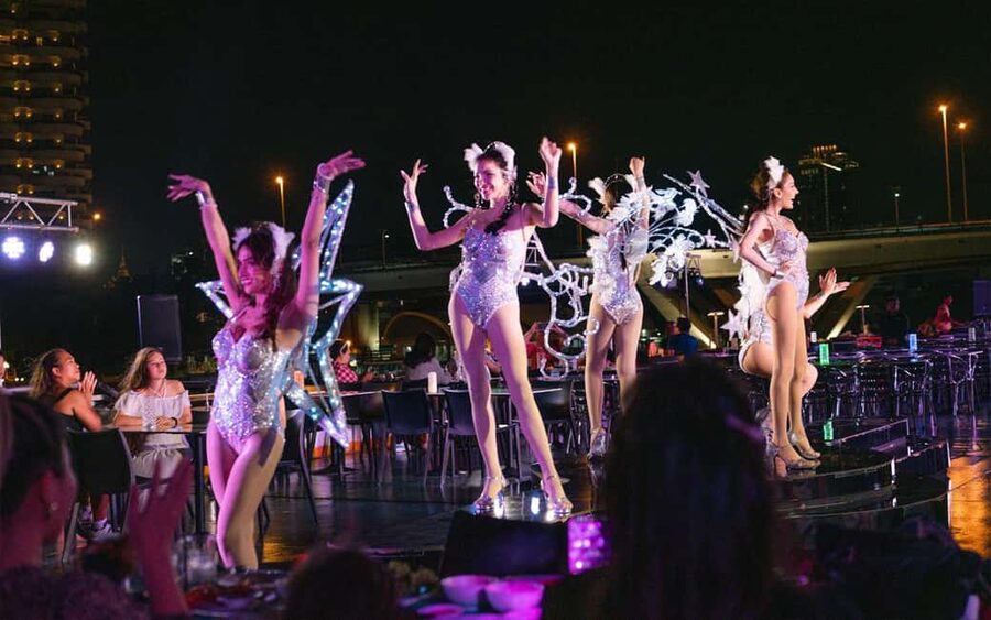 Bangkok: Carnival Dinner Cruise with Free-Flow Beer & Buffet - Dinner at the rear of the boat