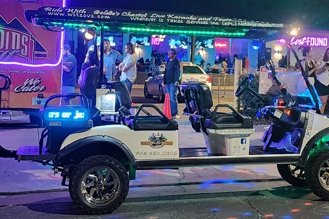 Bar Crawl on a Rollin Disco Ball Golf Cart in Charlotte - South End choices, from ice cream to Irish whiskey