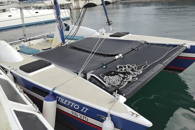 Barbados Catamaran Snorkel Cruise with Lunch and Open Bar - Lunch at anchor, with real Bajan flavor