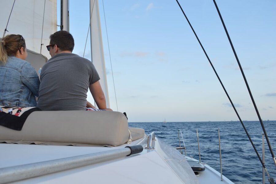 Barcelona: Private Catamaran Sailing with Drinks and Snacks - Drinks, cava, and a simple spread of snacks