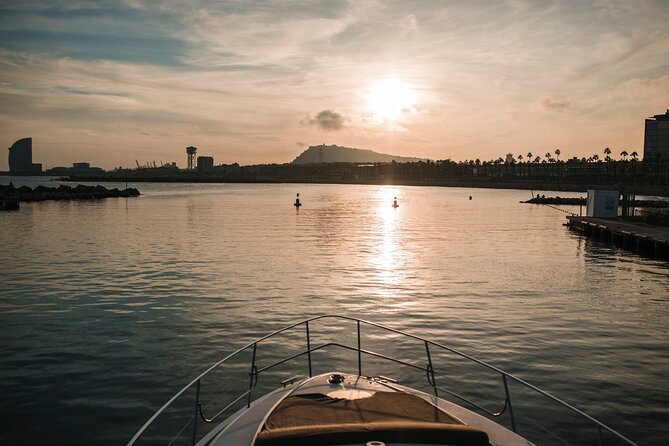 Barcelona Private Luxury Motor Yacht Sunset Cruise with Drinks - Watching Barcelona’s skyline from the Mediterranean