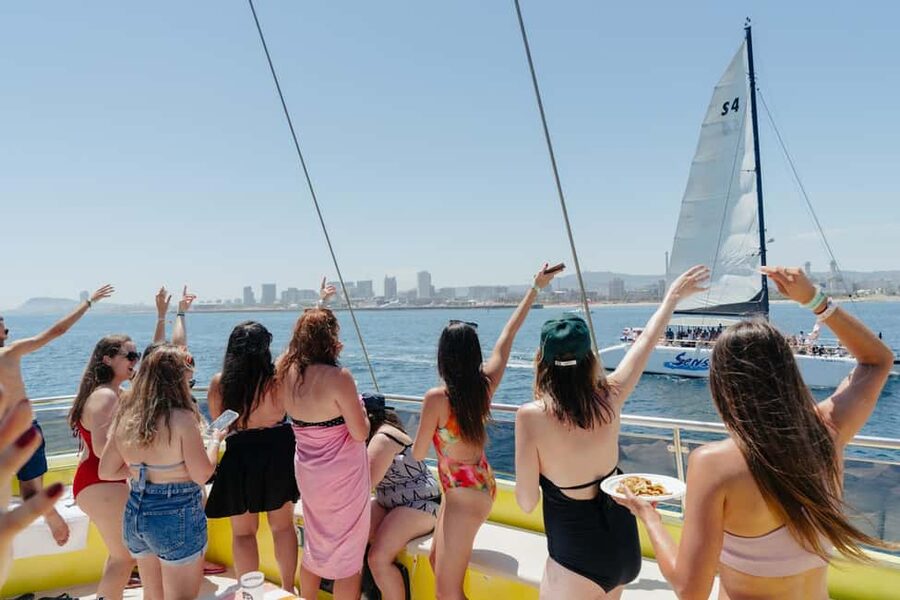 Barcelona: Snack, Swim & Party Boat - Setting sail from The Coconut Club