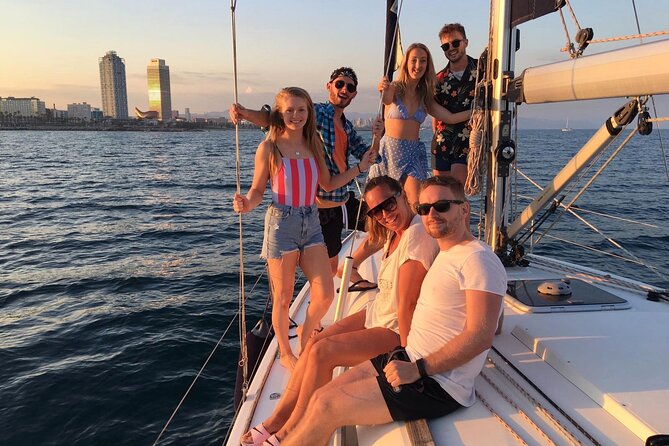 Barcelona Sunset Cruise with Open Bar of Cava and Snacks - Montjuïc from offshore