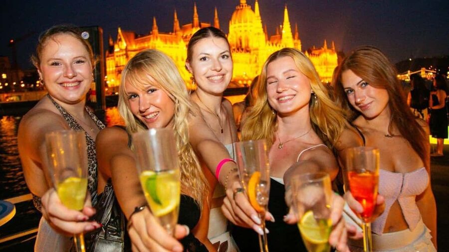 Budapest: Danube Beat Party Cruise with DJ & Drink Packages - Budapest at night from the MS Stadt Wien