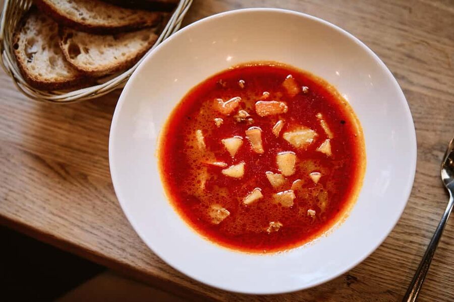 Budapest Guided Food Walking Tour with Drinks Included - First plates: soup, lángos and Hungarian street food
