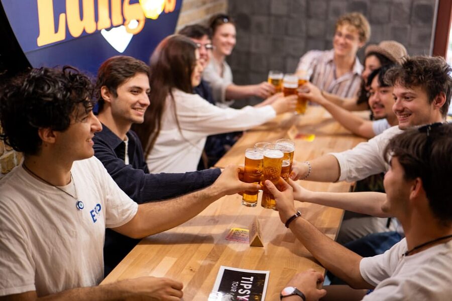 Budapest Tipsy Food Tour with Drinks - Street food first: soup and lángos