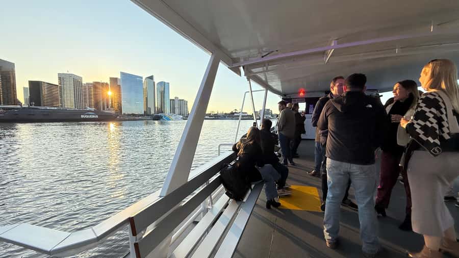 Buenos Aires: Puerto Madero Sunset Cruise with Open Bar - Drinks, music, and seating