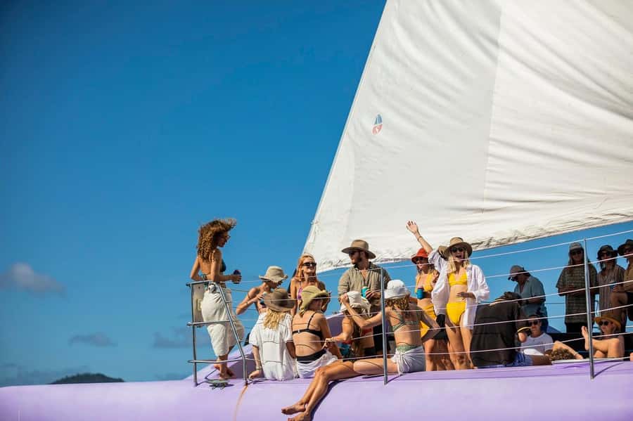 Camira Sunset Sail -Drinks & Snacks -Departing Airlie Beach - Drinks and charcuterie on the way out