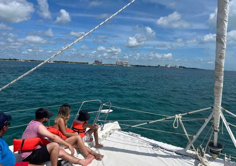 Cancun: Isla Mujeres Catamaran with buffet, drinks & snorkel - The catamaran ride to Isla Mujeres