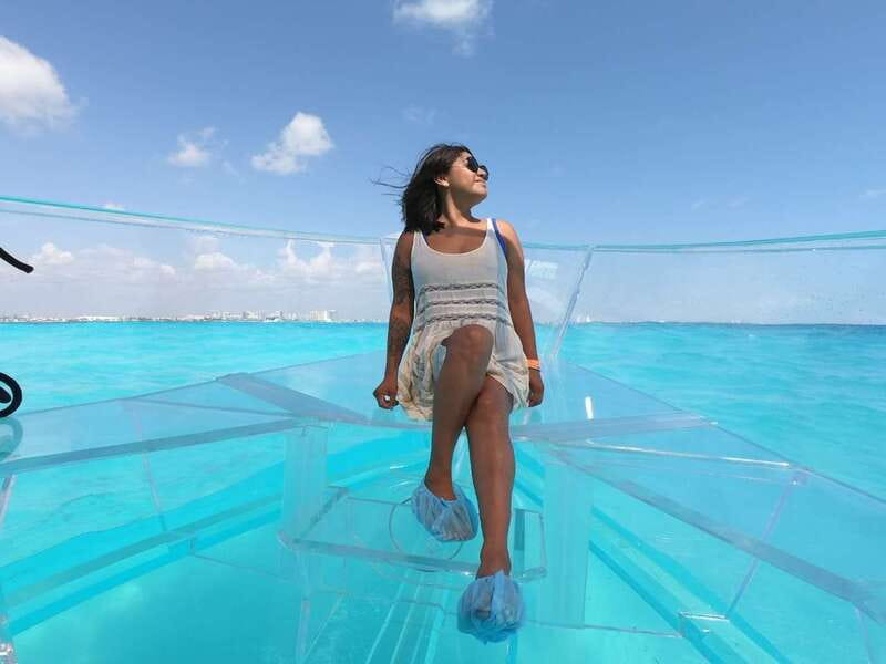 Cancun: Transparent Boat Tour with Drinks - From Nichupte Lagoon to the Caribbean Sea