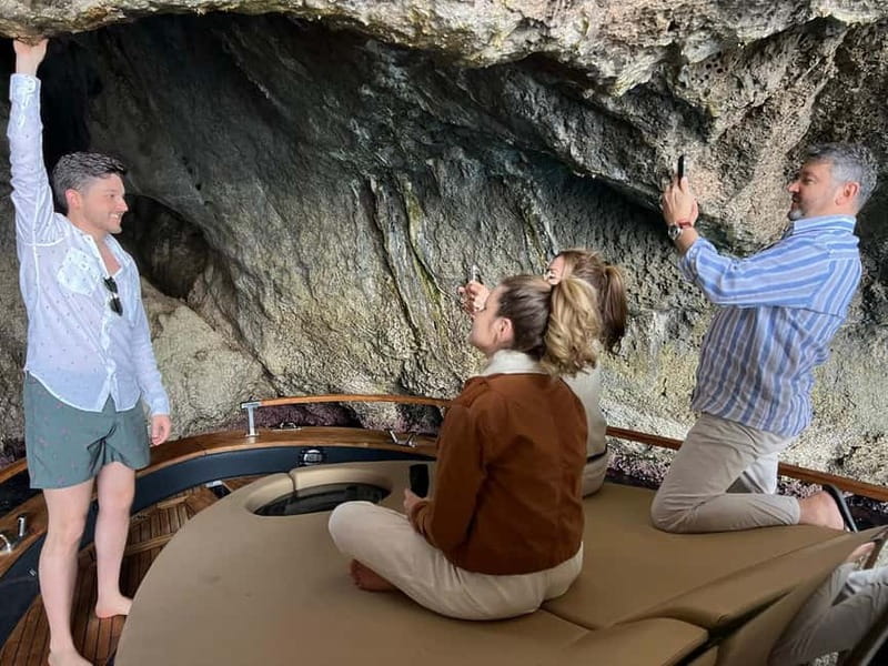 Capri: All Inclusive Boat Cruise with City Tour - White caves, red caves, and Tiberius’s leap