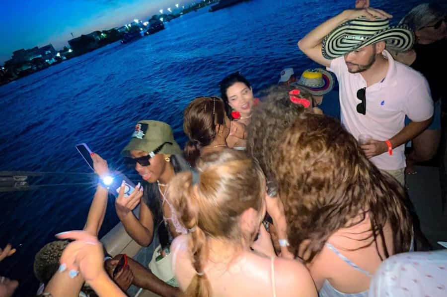 Cartagena: Boat Party in the Bay of Cartagena with Open Bar - Meeting beneath the winged horses at Pegasus Pier