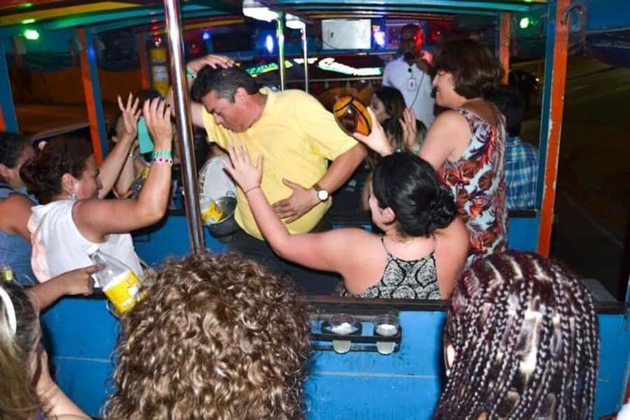 Cartagena: Party Bus Tour In Cartagena - The bus ride: music, lights, and a social crowd