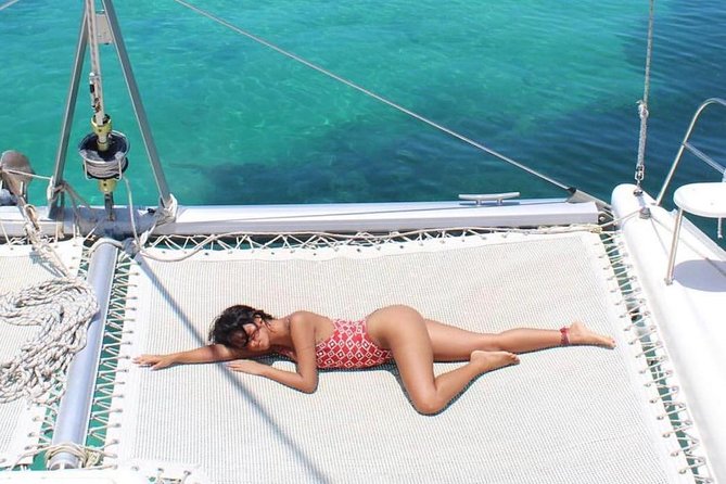Catamaran adventure to Isla Mujeres with Snorkel,Buffet,Open Bar and Beach Club - Playa Norte and the beach-club stop