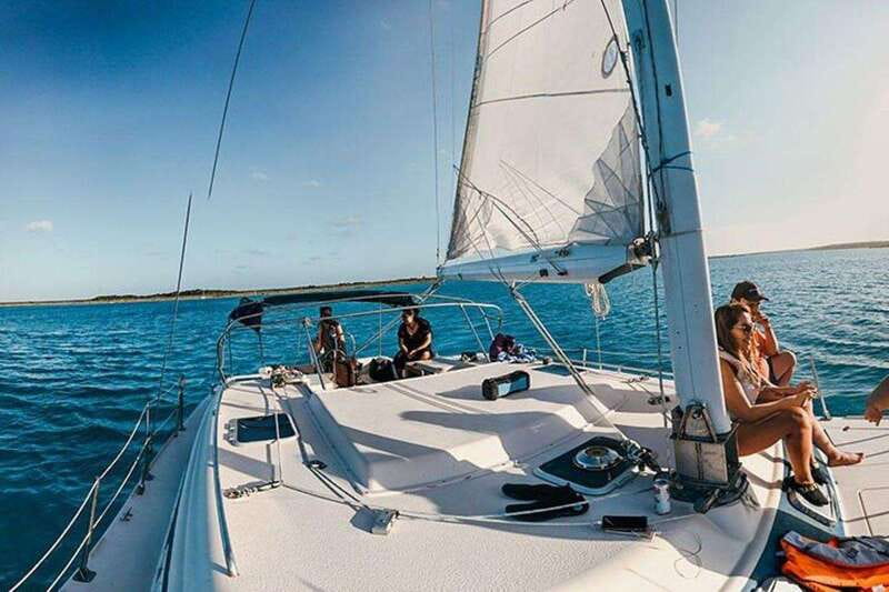 Catamaran party Isla Mujeres with drinks & lunch - Playa Norte beach club and buffet lunch