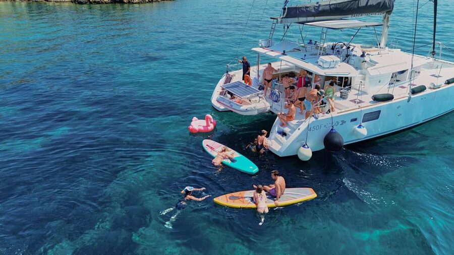 Chania Old Port: All-inclusive Catamaran Trip Agioi Theodori - Key points at a glance