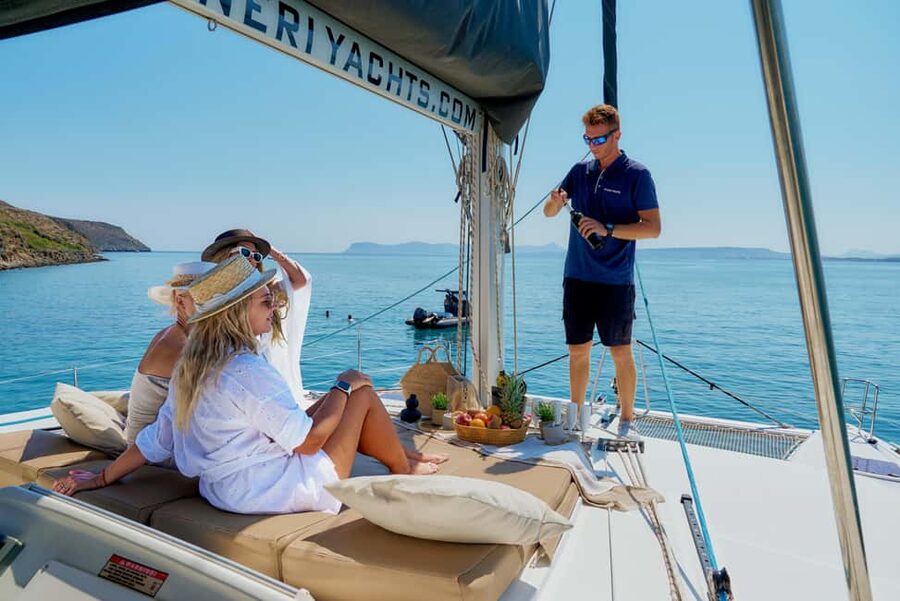 Chania Old Port: All-inclusive Catamaran Trip Agioi Theodori - A full sea day from Chania Old Port