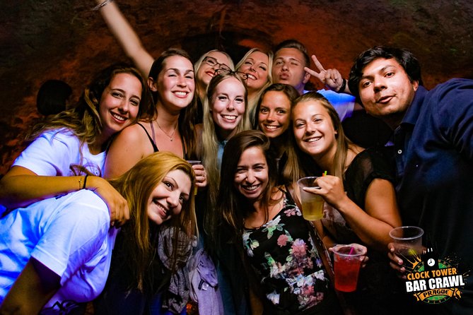 Clock Tower Bar Crawl ending at Prague's BIGGEST rooftop CLUB - A party night, not a Prague history tour