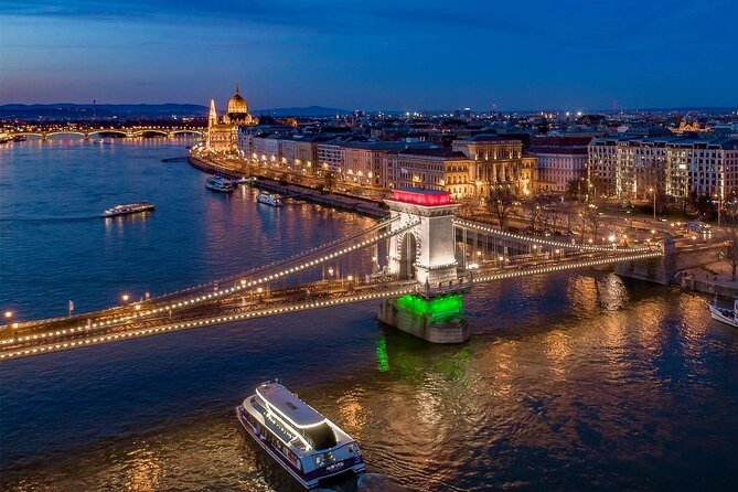 Cocktail Cruise and City Views on the Danube in Budapest - Petőfi Bridge, the National Theatre, and the Whale