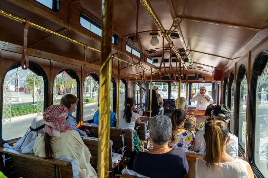 Dubai: Heritage Express Cultural Trolley Tour with Drinks - Al Fahidi Fort and the older city