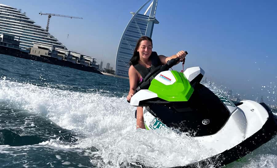 Dubai: Jet Ski Tour to Burj Al Arab and Atlantis - Riding out from Fisherman Harbor