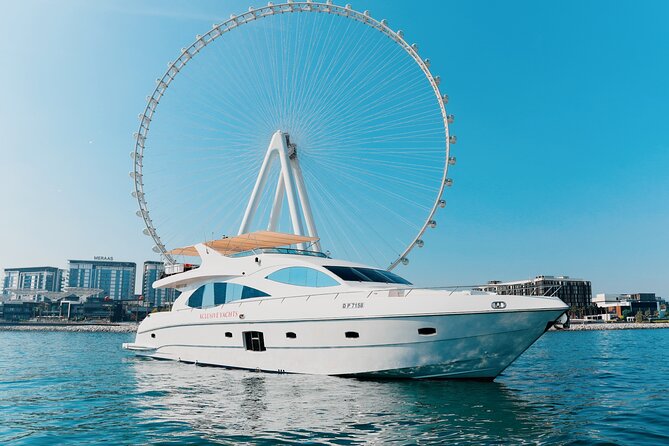 Dubai Marina 1hr Yacht tour with Drinks - Bluewaters Island and Ain Dubai