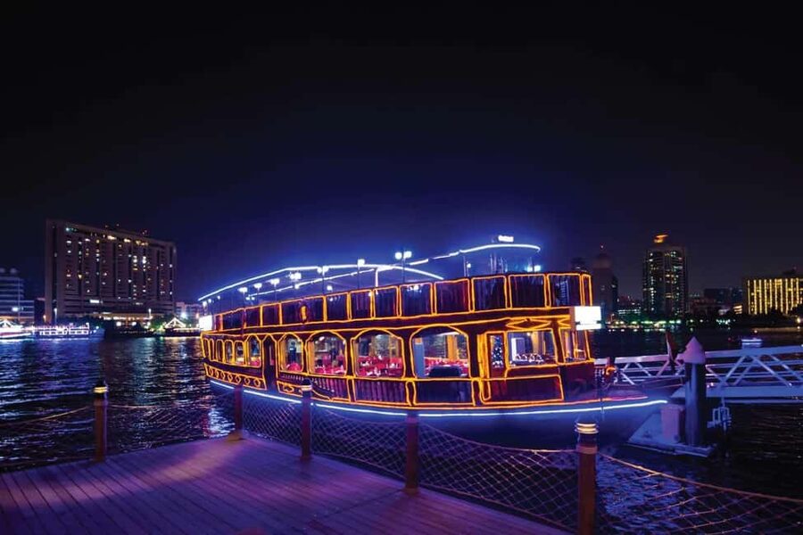 Dubai Marina Dinner Cruise – Live Show, AC & Open Bar - The route through Dubai Marina, Ain Dubai, and JBR