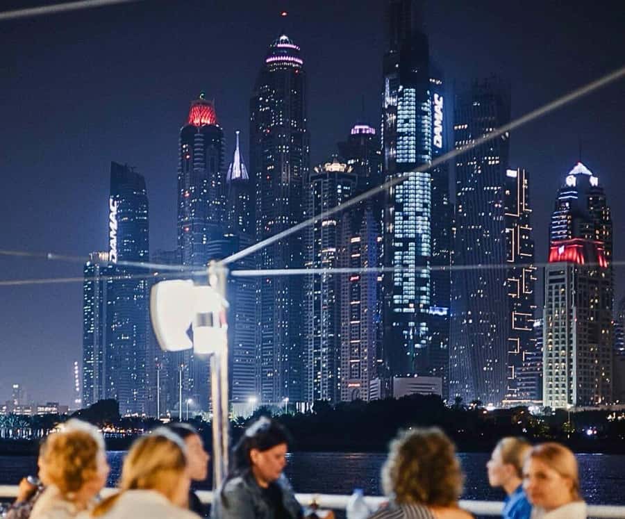 Dubai: Marina Premium Dinner Cruise with Unlimited Drinks - Dubai Marina at night, seen from the water