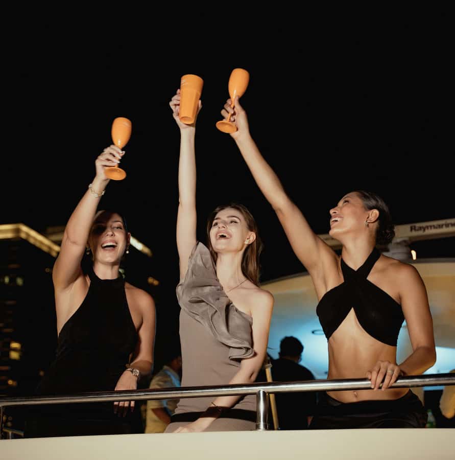 Dubai: Marina Yacht Party with BBQ, Unlimited Drinks and DJ - A yacht party with Dubai as the backdrop