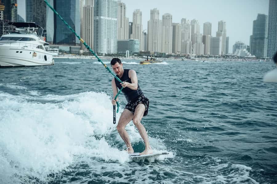 Dubai wakesurfing & wakeboarding: Snacks & drinks included! - Sunrise, sunset, and night sessions