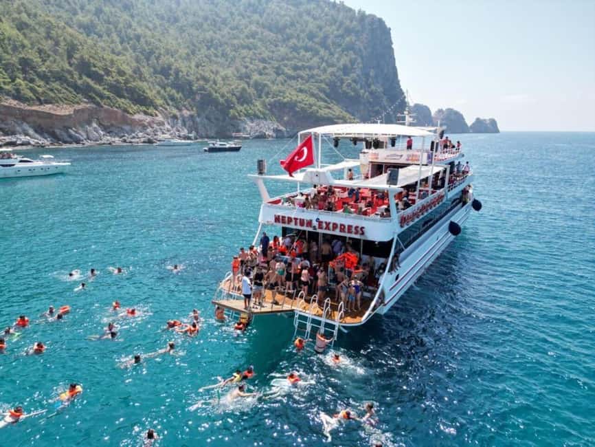 From Alanya: Boat Tour with Unlimited Soft Drinks and Lunch - Cleopatra Beach swimming stop