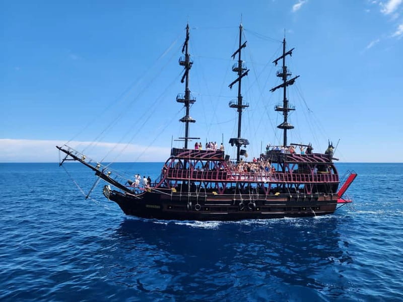 From Antalya: Kemer Pirate Party Boat Trip w/Lunch & Pickup - Swim and Snorkeling Stops