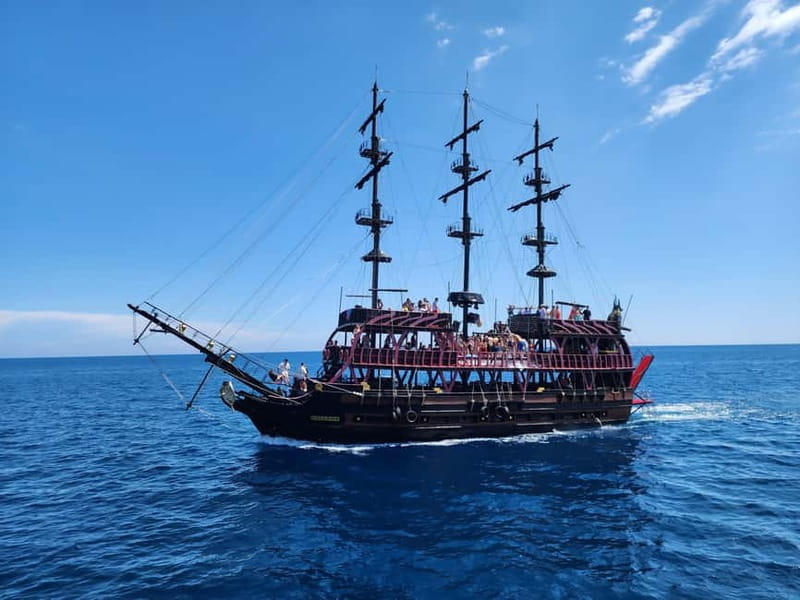 From Antalya: Kemer Pirate Party Boat Trip w/Lunch & Pickup - Coastal Views From the Pirate Deck